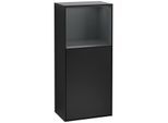 Villeroy und Boch Finion Seitenschrank F500HGPD 41,8x93,6x27cm, links, Regal oben Midnight Blue Matt, Black matt lacquer