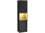 Villeroy und Boch Finion Hochschrank F460HFPD 41,8x151,6x27cm, links, Regal Gold Matt Lacquer, Black matt lacquer
