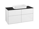 Villeroy und Boch Finion Waschtischunterschrank F26200GF 120x60,3cm, Abdeckplatte black matt, Glossy white lacquer