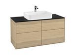 Villeroy und Boch Finion Waschtischunterschrank G38200PC 120x60,3cm, Emotion, Abdeckplatte black matt, Oak Veneer