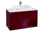 Villeroy und Boch Finion Waschtischunterschrank G371HBHB 100cm, Abdeckplatte white matt, Emotion, Regal rechts Peony, Peony Matt