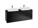 Villeroy und Boch Finion Waschtischunterschrank F43200PD 160x60,3cm, Abdeckplatte black matt, Black matt lacquer