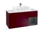 Villeroy und Boch Finion Waschtischunterschrank G171HGHB 120cm, Abdeckplatte white matt, Emotion, Regal rechts Midnight Blue Matt Lacquer, Peony Matt