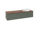 Villeroy und Boch Antao Waschtisch-Unterschrank L38012HL 160x36x50cm, Waschbeckenplattenfarbe warm walnut, leaf green matt lacquer