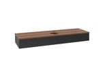 Villeroy und Boch Antao Waschtisch-Unterschrank K14052PD 160x19x50cm, Hahnlochbohrung, Waschbeckenplattenfarbe warm walnut, black matt lacquer