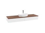 Villeroy und Boch Antao Waschtisch-Unterschrank K14152MT 160x19x50cm, Hahnlochbohrung, Waschbeckenplattenfarbe warm walnut, white matt lacquer