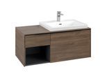 Villeroy und Boch Subway 3.0 Waschtisch-Unterschrank C57101VH 100,1x42,25x51,6cm, ohne LED/Griff Volcano black, arizona oak