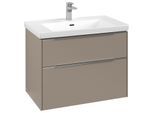 Villeroy und Boch Subway 3.0 Waschtisch-Unterschrank C574L0VM 77,2x57,6x47,8cm, mit LED/Griff Aluminium glänzend, taupe