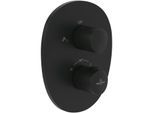 Villeroy und Boch Antao Fertigmontageset TVS111002000K5 Unterputz-Thermostat mit Zweiwege-Mengenregulierung, matt black