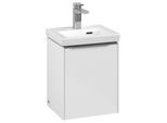 Villeroy und Boch Subway 3.0 Waschtisch-Unterschrank C58400VE 35,1x42,9x30,9cm, Schanier rechts/Griff Aluminium glänzend, brilliant white