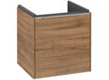 Villeroy und Boch Subway 3.0 Waschtisch-Unterschrank C58200RH 42,3x42,9x37,75cm, Schanier rechts/Griff Aluminium glänzend, kansas oak