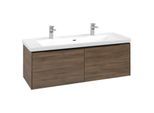 Villeroy und Boch Subway 3.0 Waschtisch-Unterschrank C601L1VH 127,2x42,9x47,8cm, mit LED/Griff Volcano black, arizona oak