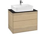 Villeroy und Boch Finion Waschtischunterschrank G09200PC 80x60,3x50,1cm, Emotion, Abdeckplatte black matt, Oak Veneer
