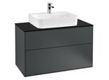 Villeroy und Boch Finion Waschtischunterschrank G10200HG 100x60,3x50,1cm, Abdeckplatte black matt, Midnight Blue Matt Lacquer