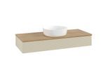 Villeroy und Boch Antao Waschtisch-Unterschrank L10111HJ mit Beleuchtung, 120x19x50cm, Waschbeckenplattenfarbe honey oak, silk grey matt lacquer