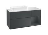 Villeroy und Boch Finion Waschtischunterschrank G281HGHG 120cm, Abdeckplatte white matt, Emotion, Regal rechts Midnight Blue Matt Lacquer, Midnight Blue Matt Lacquer