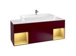 Villeroy und Boch Finion Waschtischunterschrank G211HFHB 160cm, Abdeckplatte white matt, Emotion, Regale Gold matt lacquer, Peony Matt
