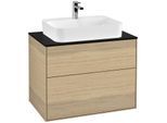 Villeroy und Boch Finion Waschtischunterschrank G34200PC 80x60,3cm, Emotion, Abdeckplatte black matt, Oak Veneer