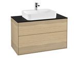 Villeroy und Boch Finion Waschtischunterschrank F35200PC 100x60,3cm, Abdeckplatte black matt, Oak Veneer