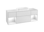 Villeroy und Boch Finion Waschtischunterschrank G331GFMT 160cm, Abdeckplatte white matt, Emotion, Regale Glossy white lacquer, White matt lacquer