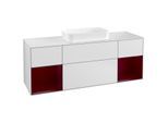 Villeroy und Boch Finion Waschtischunterschrank F331HBMT 160x60,3cm, Abdeckplatte white matt, Regale Peony matt lacquer, White matt lacquer