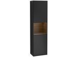 Villeroy und Boch Finion Hochschrank G460GNPD 41,8x151,6cm, links, Emotion, Regal Walnut veneer, Black matt lacquer