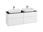 Villeroy und Boch Finion Waschtischunterschrank F43200GF 160x60,3cm, Abdeckplatte black matt, Glossy white lacquer
