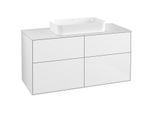 Villeroy und Boch Finion Waschtischunterschrank G26100GF 120x60,3cm, Emotion, Abdeckplatte white matt, Glossy white lacquer