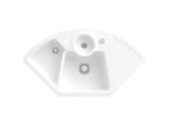 Villeroy und Boch Solo Eck Eckspüle 670802RW Ablaufgarnitur, Exzenterbetätigung, Resteschale, Stone White