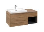 Villeroy und Boch Subway 3.0 Waschtisch-Unterschrank C572L0RH 100,1x42,25x51,6cm, mit LED/Griff Aluminium glänzend, kansas oak