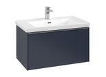 Villeroy und Boch Subway 3.0 Waschtisch-Unterschrank C57300VQ 77,2x42,9x47,8cm, ohne LED/Griff Aluminium glänzend, marine blue