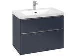 Villeroy und Boch Subway 3.0 Waschtisch-Unterschrank C57400VQ 77,2x57,6x47,8cm, ohne LED/Griff Aluminium glänzend, marine blue