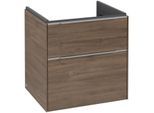 Villeroy und Boch Subway 3.0 Waschtisch-Unterschrank C57800VH 57,2x57,6x47,8cm, ohne LED/Griff Aluminium glänzend, arizona oak