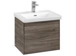 Villeroy und Boch Subway 3.0 Waschtisch-Unterschrank C57900RK 52,3x42,9x44,75cm, ohne LED/Griff Aluminium glänzend, stone oak