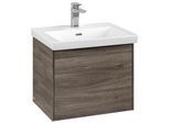 Villeroy und Boch Subway 3.0 Waschtisch-Unterschrank C579L1RK 52,3x42,9x44,75cm, mit LED/Griff Volcano black, stone oak