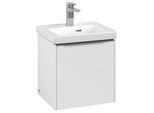 Villeroy und Boch Subway 3.0 Waschtisch-Unterschrank C58200VE 42,3x42,9x37,75cm, Schanier rechts/Griff Aluminium glänzend, brilliant white