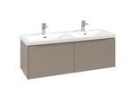 Villeroy und Boch Subway 3.0 Waschtisch-Unterschrank C567L2VM 127,2x42,9x47,8cm, mit LED/Griff monochrom, taupe