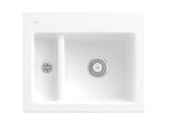 Villeroy & Boch Subway 60 XM Einbauspüle 678001RW mit Ablaufgarnitur und Handbetätigung, 620 x 510 mm, Stone White