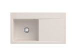 Villeroy und Boch Subway Style 50 Einbauspüle 335201KR links, mit Ablaufgarnitur, 900 x 510 mm, Handbetätigung, crema CeramicPlus