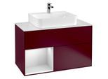 Villeroy und Boch Finion Waschtischunterschrank G111MTHB 100cm, Abdeckplatte white matt, Emotion, Regal links White matt lacquer, Peony Matt
