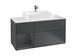 Villeroy und Boch Finion Waschtischunterschrank G161HGHG 120cm, Abdeckplatte white matt, Emotion, Regal links Midnight Blue Matt Lacquer, Midnight Blue Matt Lacquer
