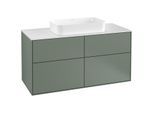 Villeroy und Boch Finion Waschtischunterschrank G26100GM 120x60,3cm, Emotion, Abdeckplatte white matt, Olive Matt Lacquer