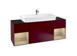 Villeroy und Boch Finion Waschtischunterschrank G212PCHB 160cm, Abdeckplatte black matt, Emotion, Regale Oak Veneer, Peony Matt