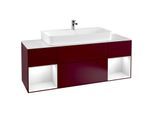 Villeroy und Boch Finion Waschtischunterschrank G211GFHB 160cm, Abdeckplatte white matt, Emotion, Regale Glossy white lacquer, Peony Matt