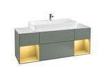 Villeroy und Boch Finion Waschtischunterschrank G211HFGM 160cm, Abdeckplatte white matt, Emotion, Regale Gold matt lacquer, Olive Matt Lacquer