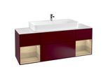 Villeroy und Boch Finion Waschtischunterschrank F211PCHB 160cm, Abdeckplatte white matt, Regale Oak Veneer, Peony Matt