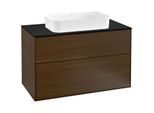Villeroy und Boch Finion Waschtischunterschrank G23200GN 100x60,3cm, Emotion, Abdeckplatte black matt, Walnut veneer