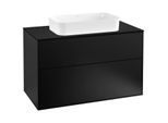 Villeroy und Boch Finion Waschtischunterschrank F23200PD 100x60,3cm, Abdeckplatte black matt, Black matt lacquer