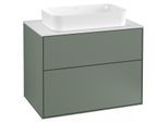 Villeroy und Boch Finion Waschtischunterschrank F22100GM 80x60,3cm, Abdeckplatte white matt, Olive Matt Lacquer