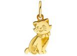 Kettenanhänger JOBO "Anhänger Katze 12 mm", gelbgold 333, Schmuckanhänger, Damen, Silber 925 (Sterlingsilber), Kettenanhänger, 925 Silber oder 333 Gold